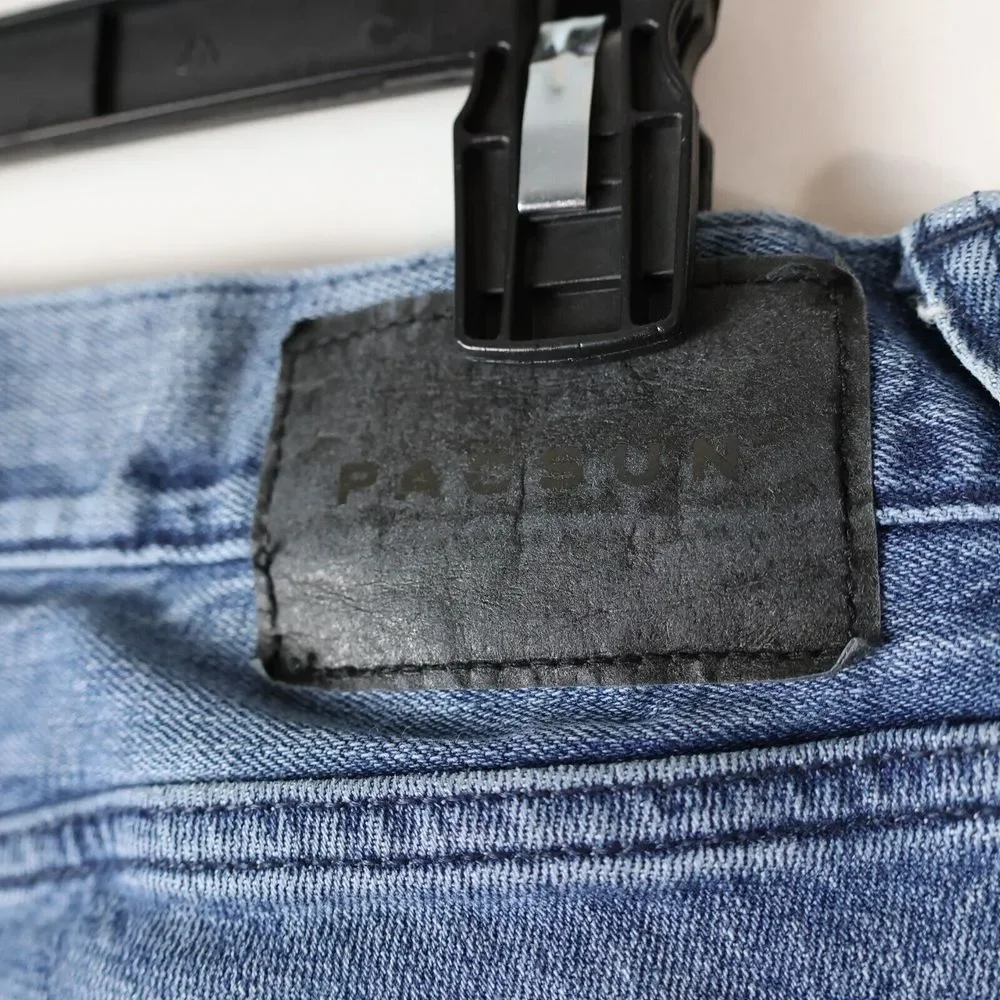 Pacsun Jeans Mens 30x28 Straight Leg Blue Denim Pants Zip Fly Button Los Angeles